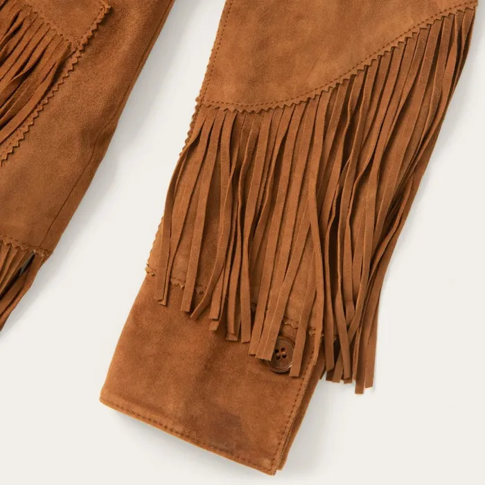 Stetson Jackets Women Lamb Suede Fringed Jacket Brown