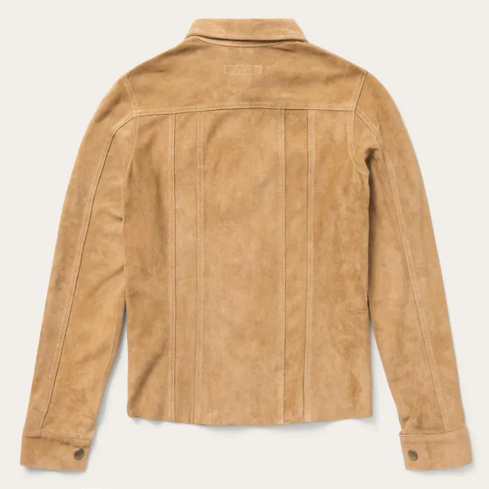 Stetson Jackets Women Suede Denim Shirt Jacket Brown