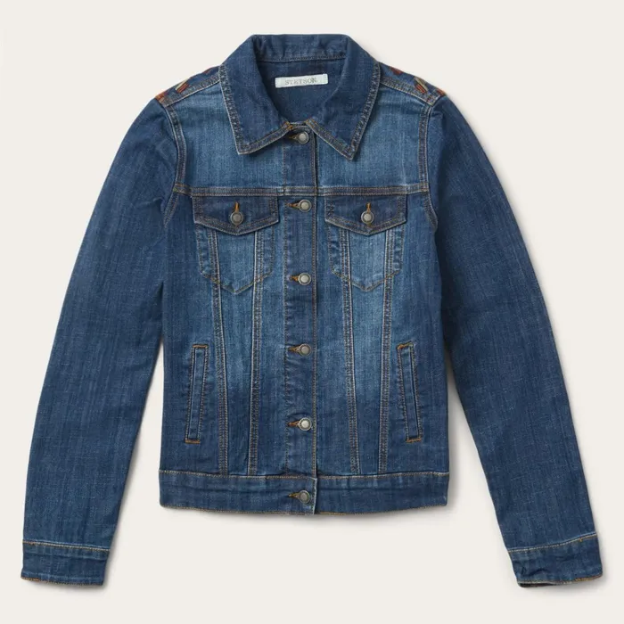 Stetson Jackets Women Western Denim Jacket Blue