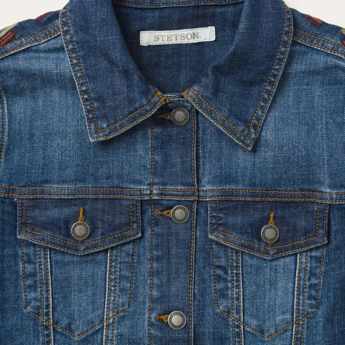 Stetson Jackets Women Western Denim Jacket Blue