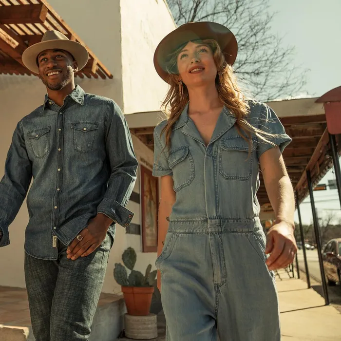 Stetson Jumpsuits Women Notch Collar Jumpsuit Blue