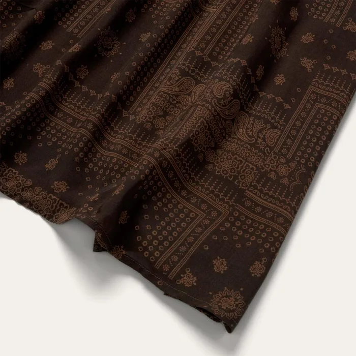 Stetson Midi Women Patchwork Bandana Print Dress Brown