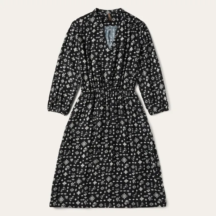 Stetson Midi Women Southwestern Ditzy Print Dress Black