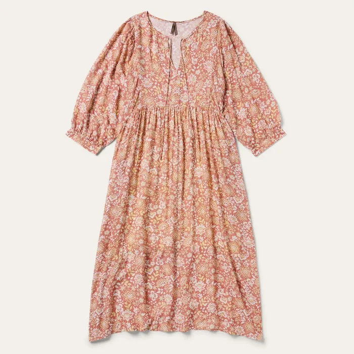 Stetson Midi Women Sunset Floral Print Rayon Dress Pink