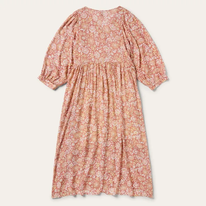 Stetson Midi Women Sunset Floral Print Rayon Dress Pink