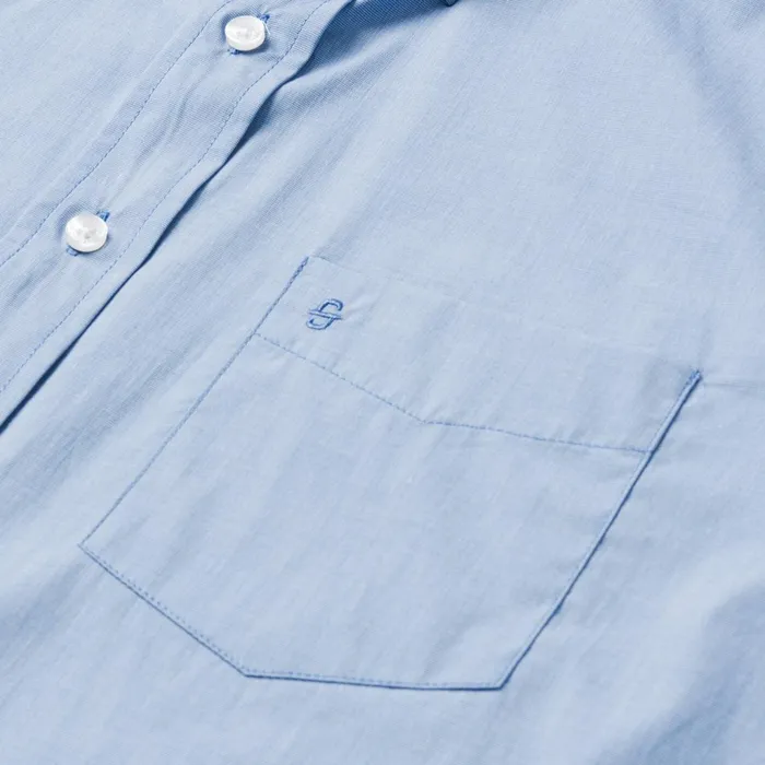 Stetson Modern Cut Men Blue Solid OnePocket SnapFront Shirt Blue