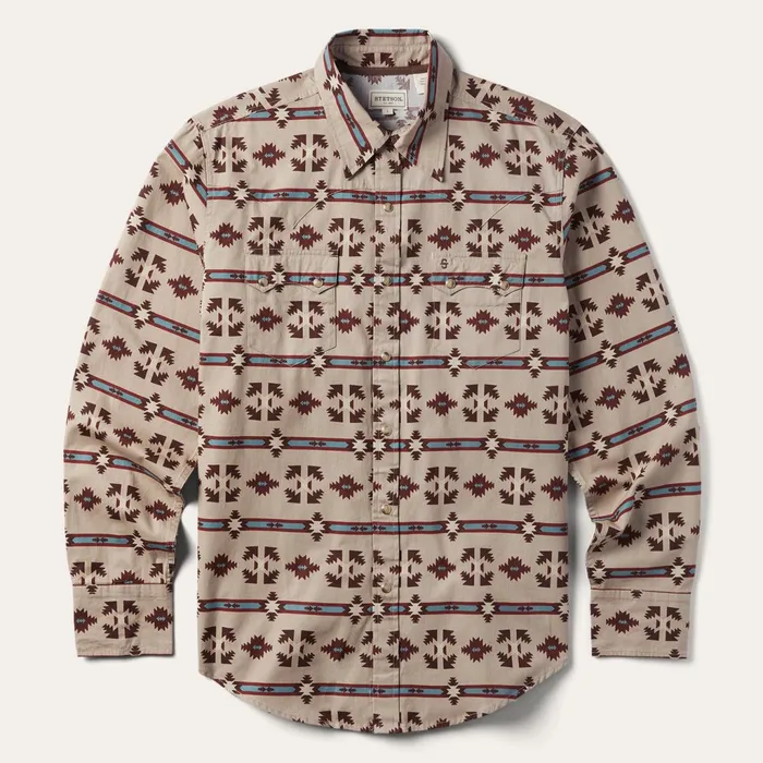 Stetson Modern Cut Men Gaucho Stripe Shirt Gaucho Stripe Shirt