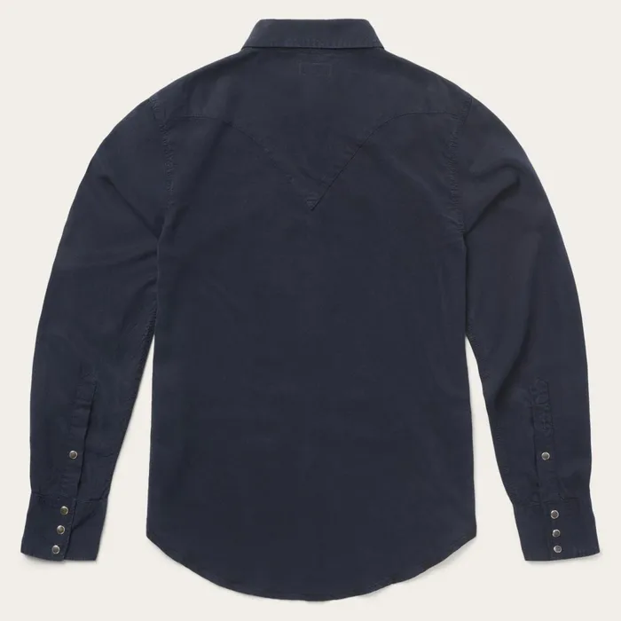 Stetson Modern Cut Men Navy Twill Shirt Blue