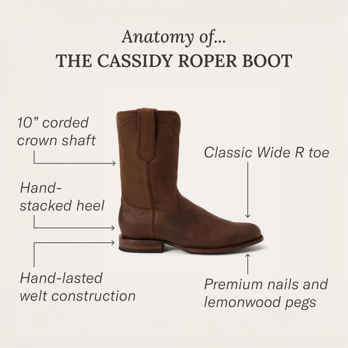 Stetson Ropers Men Cassidy Roper Boots Brown