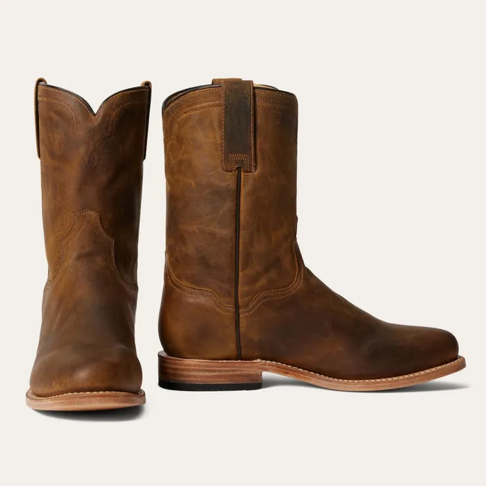 Stetson Ropers Men Puncher Boots Oily Brown