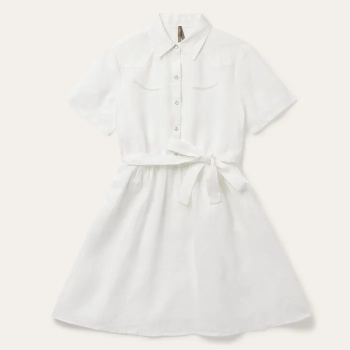 Stetson Shirt Dresses Women White Linen Shirt Dress White