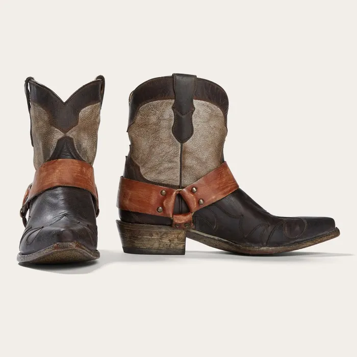 Stetson Shorties Women Jade Harness Ankle Boot Brown