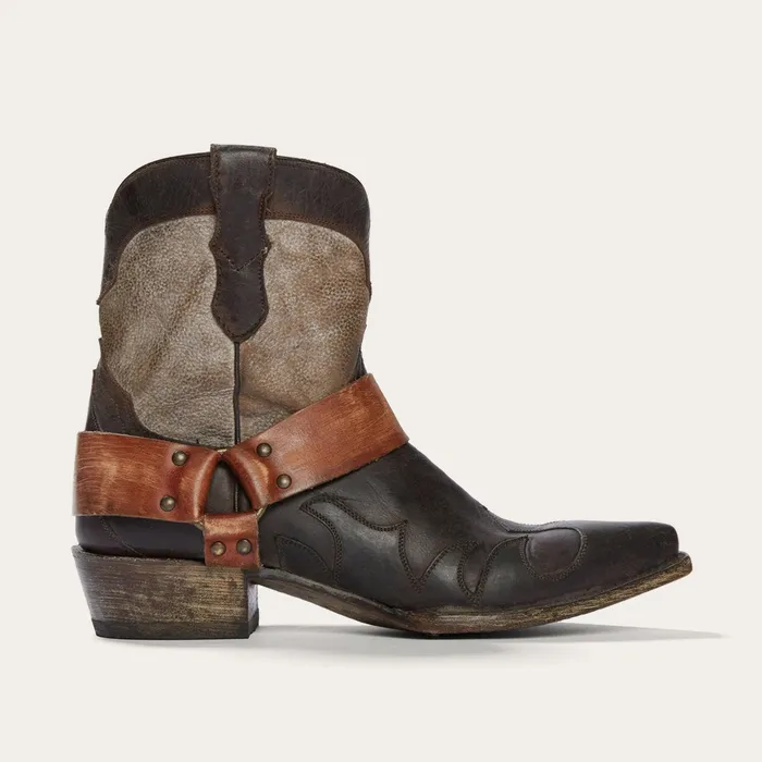 Stetson Shorties Women Jade Harness Ankle Boot Brown