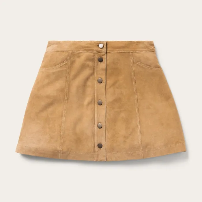 Stetson Skirts and Shorts Women Lamb Suede Gored Skirt Brown