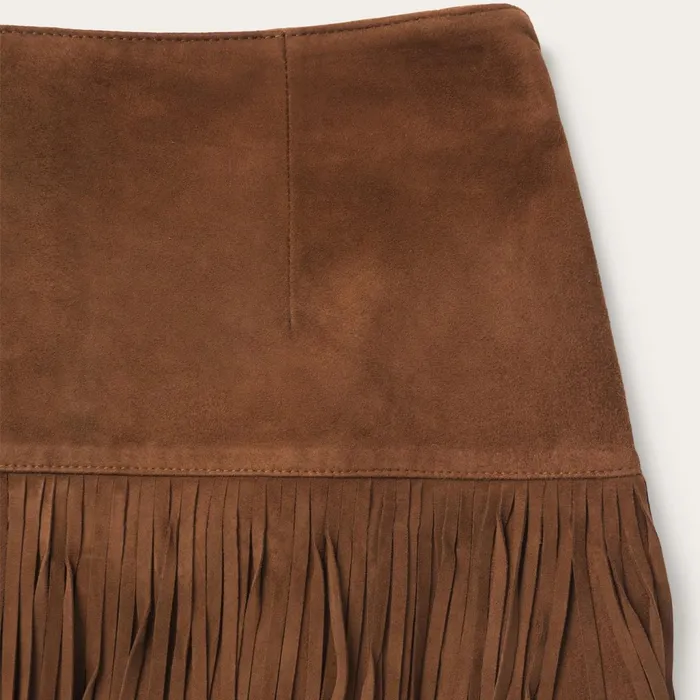 Stetson Skirts and Shorts Women Suede Fringed Skirt Brown