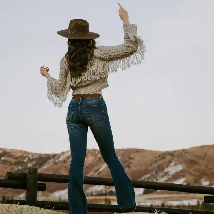 Stetson Sweaters Women Cream Fringed Cardigan Tan