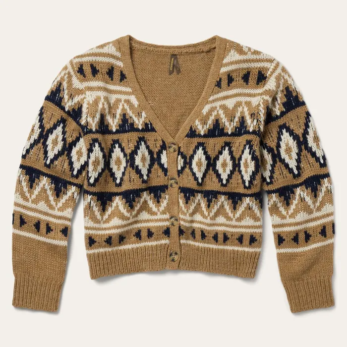 Stetson Sweaters Women Gold Aztec Cardigan Yellow
