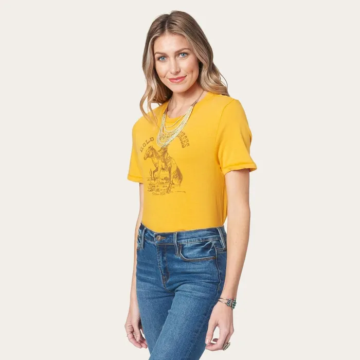 Stetson Tees Women Hold Your Horses Graphic Tee Yellow