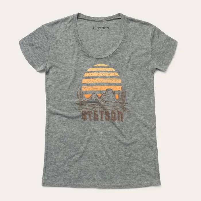 Stetson Tees Women Sunset Graphic Tee Grey