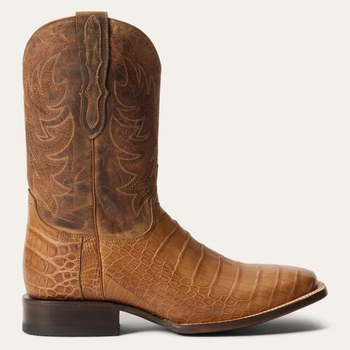 Stetson Western Men Aces Alligator Boots Brown