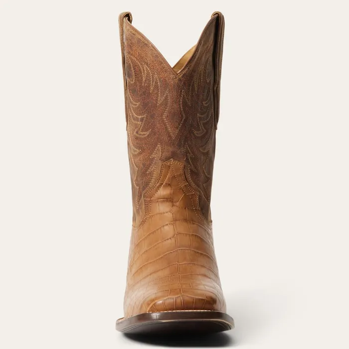 Stetson Western Men Aces Alligator Boots Brown