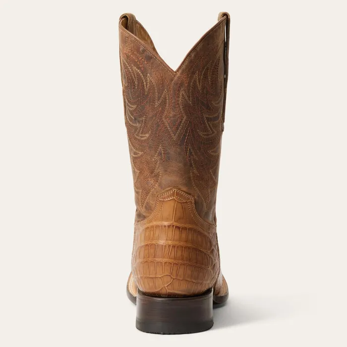 Stetson Western Men Aces Alligator Boots Brown