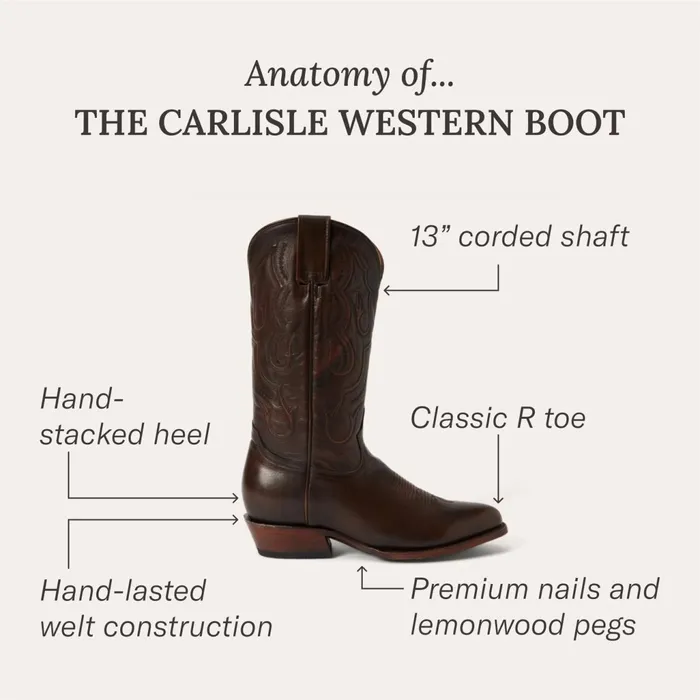 Stetson Western Men Carlisle Western Boots Distressed Brown