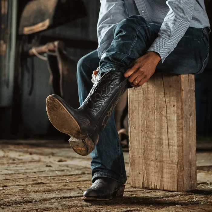 Stetson Western Men Carlisle Western Boots Distressed Brown