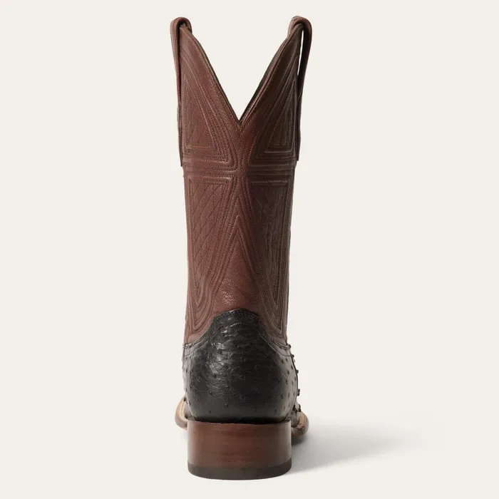 Stetson Western Men Dillon Ostrich Boots Black