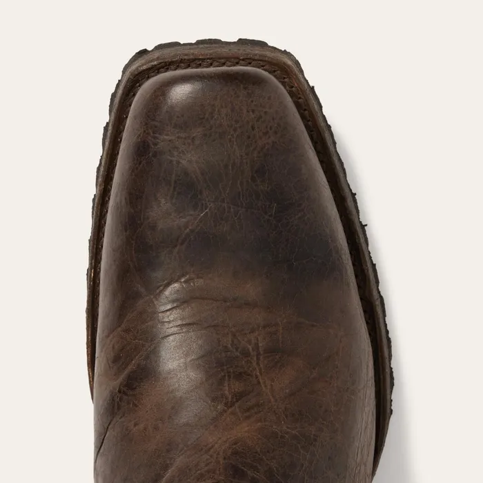 Stetson Western Men Heritage Harness Boots Waxed Dark Brown