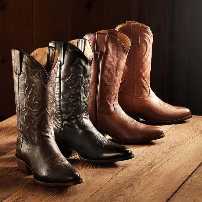 Stetson Western Men Sharp Boots Brown