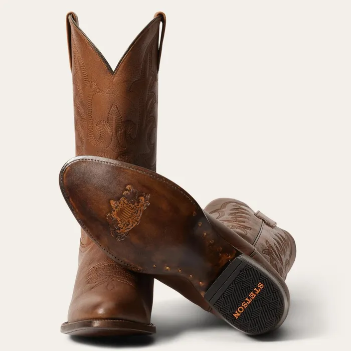 Stetson Western Men Sharp Boots Brown