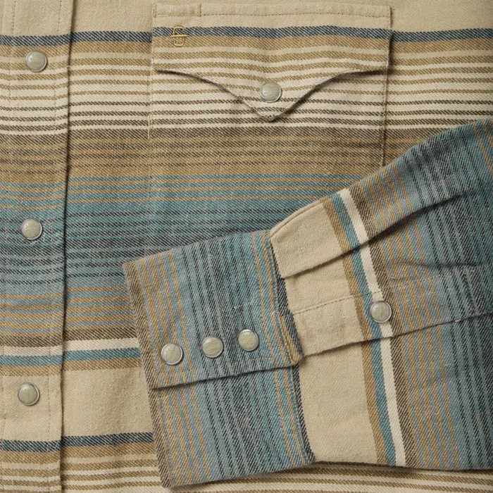 Stetson Western Shirts Men Blue Stripe Flannel Western Shirt Blue