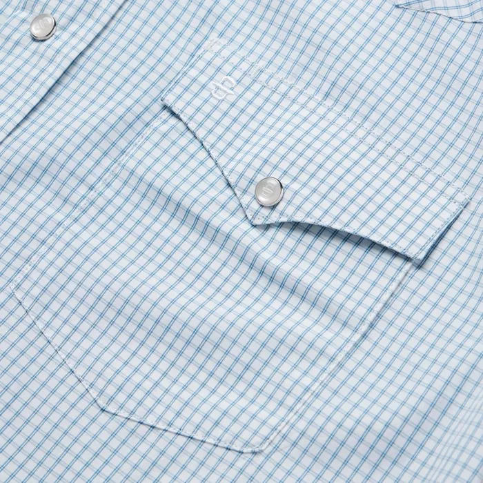 Stetson Western Shirts Men Blue Two Stripe Check Western Shirt Blue