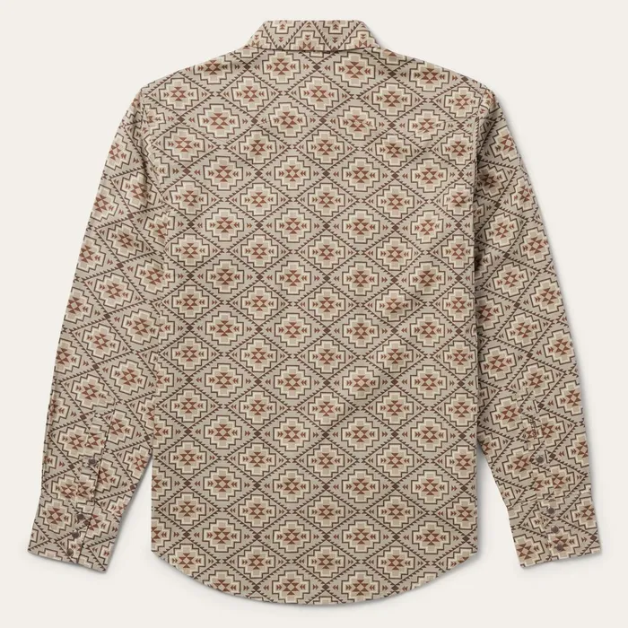 Stetson Western Shirts Men Brown Aztec Poplin Western Shirt Brown
