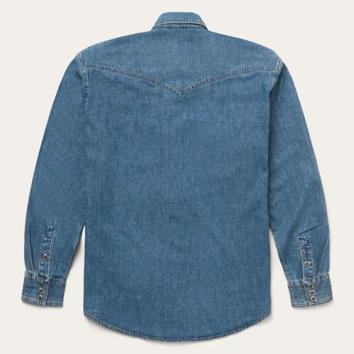 Stetson Western Shirts Men Classic Denim Shirt Blue