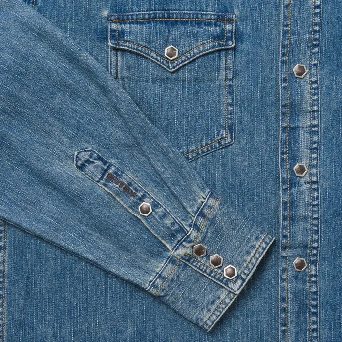 Stetson Western Shirts Men Classic Denim Shirt Blue