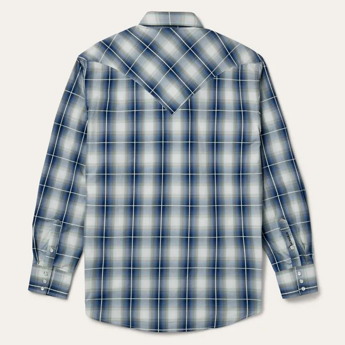 Stetson Western Shirts Men Crystal Plaid Western Shirt Blue