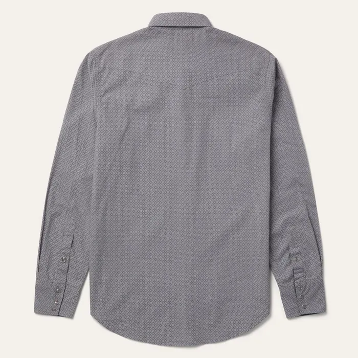 Stetson Western Shirts Men Diamond Print Western Shirt Grey