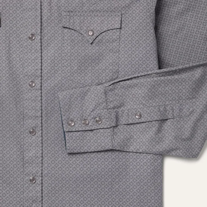 Stetson Western Shirts Men Diamond Print Western Shirt Grey