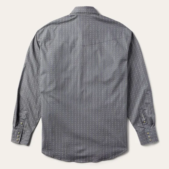 Stetson Western Shirts Men Horseshoe Stripe Print Shirt Horseshoe Stripe Print Shirt