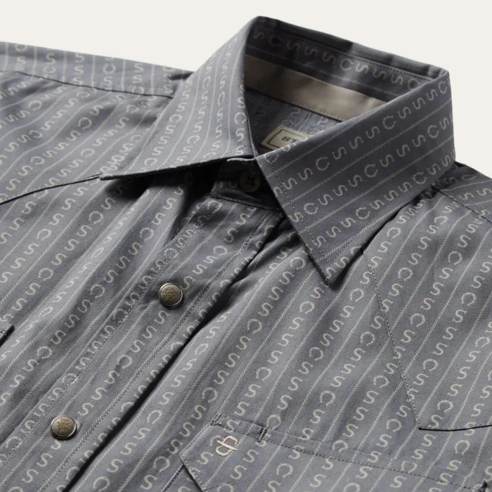 Stetson Western Shirts Men Horseshoe Stripe Print Shirt Horseshoe Stripe Print Shirt