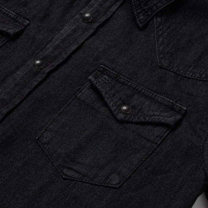 Stetson Western Shirts Men Modern Denim Western Shirt Black
