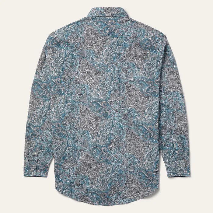 Stetson Western Shirts Men Paisley Western Shirt Green
