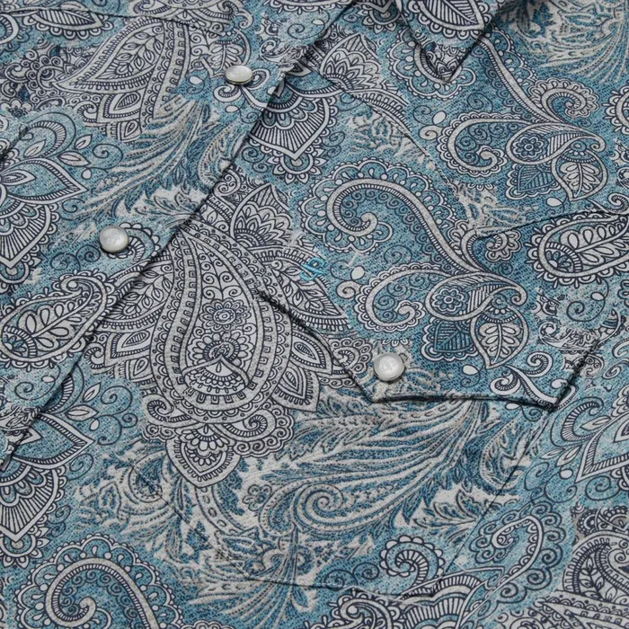 Stetson Western Shirts Men Paisley Western Shirt Green