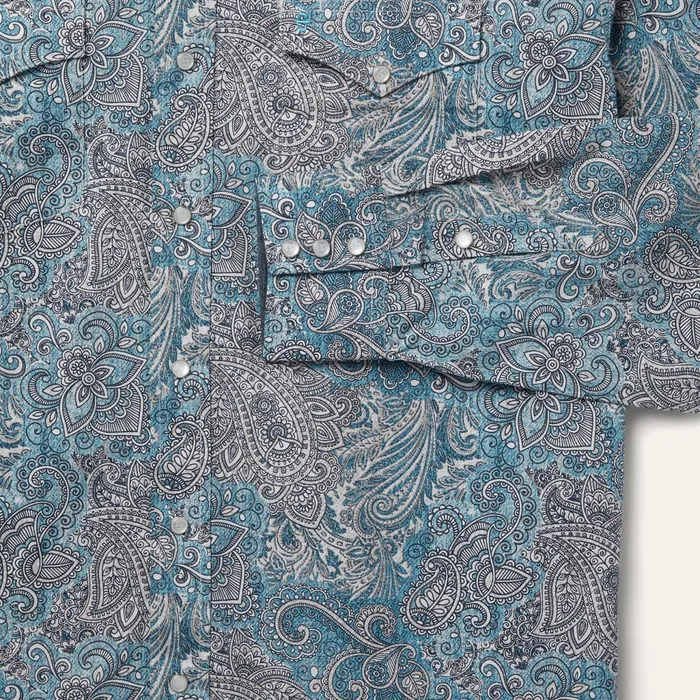 Stetson Western Shirts Men Paisley Western Shirt Green