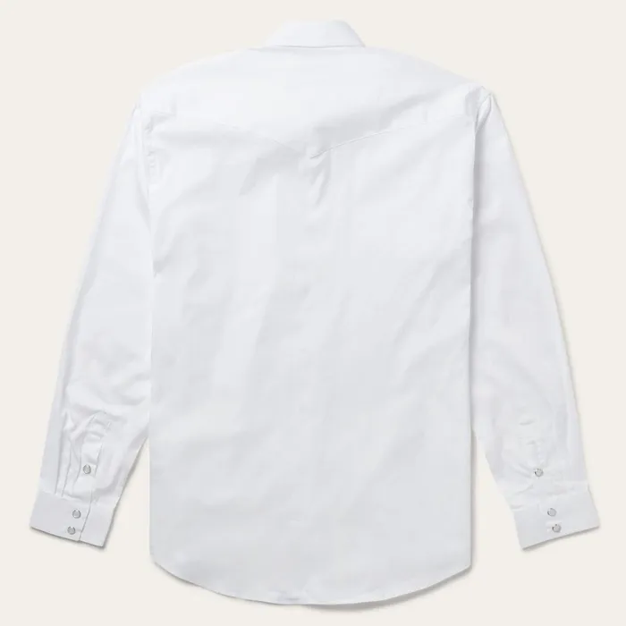Stetson Western Shirts Men White Pinpoint Oxford Western Shirt White