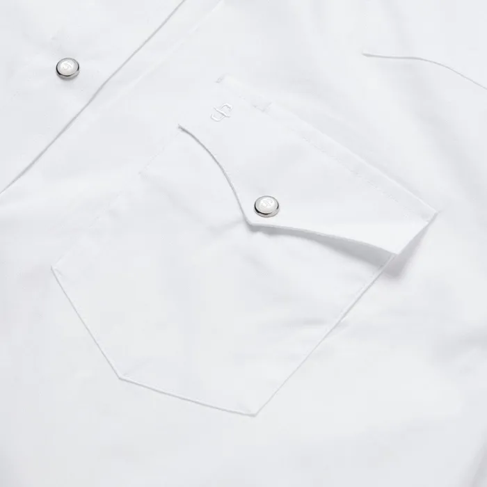 Stetson Western Shirts Men White Pinpoint Oxford Western Shirt White