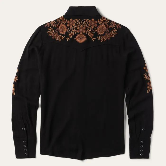 Stetson Western Shirts Women Crepe Western Shirt Black