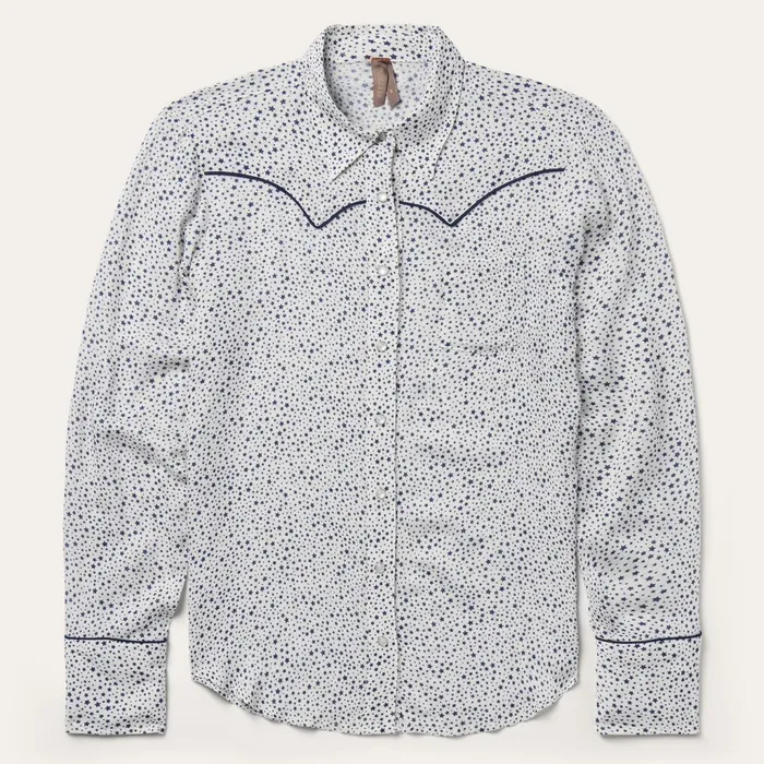 Stetson Western Shirts Women Stars Print Western Shirt White